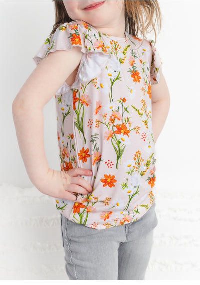 Flowers in bloom Flutter Tee Bamboo Viscose