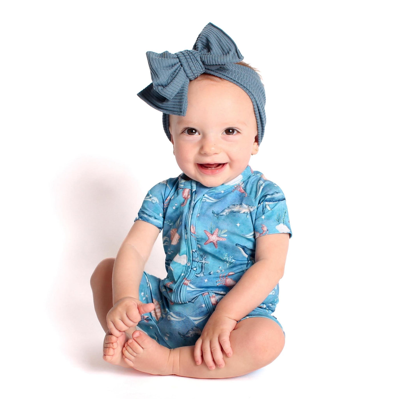 Sea pals shorties rompers bamboo viscose