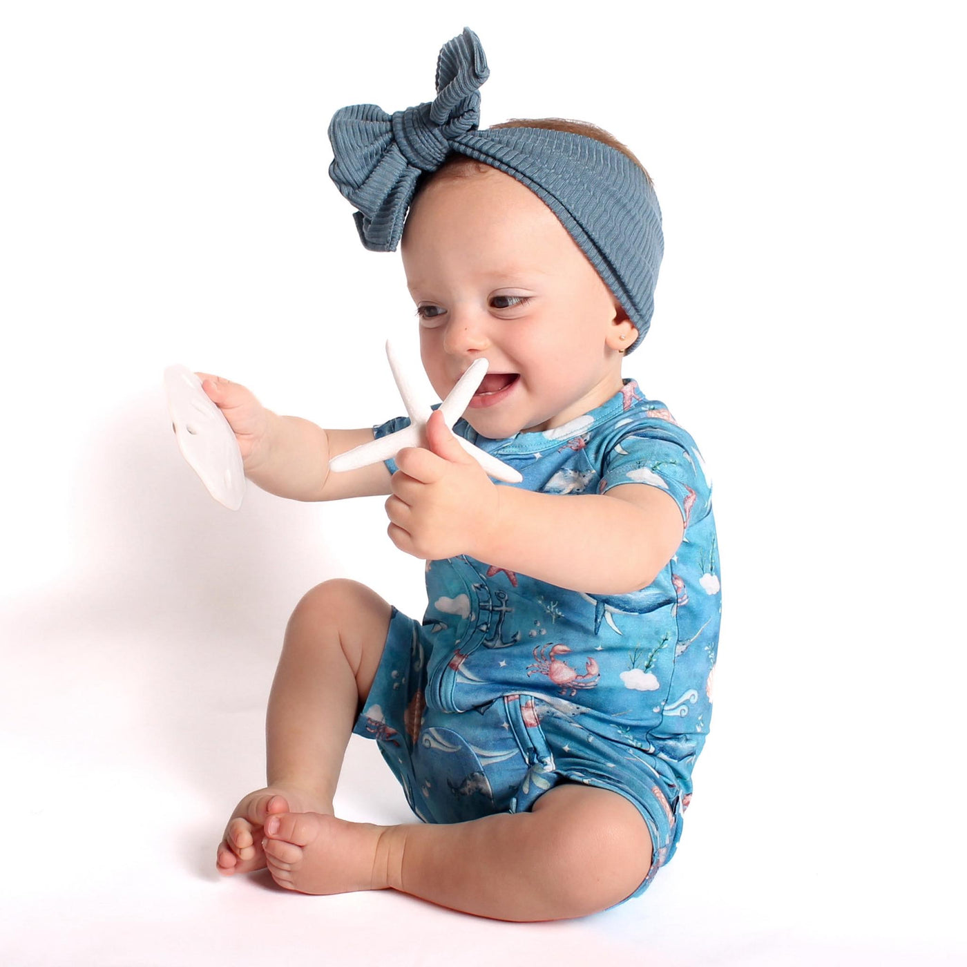 Sea pals shorties rompers bamboo viscose