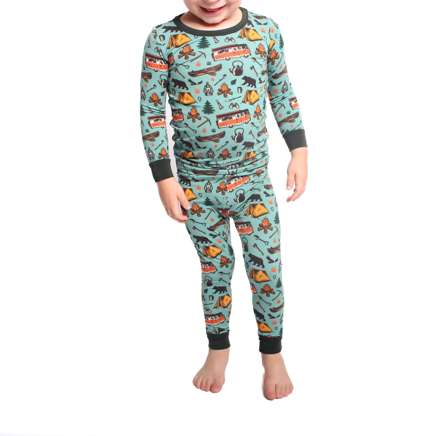 Camp life two pieces pajamas sets bamboo viscose