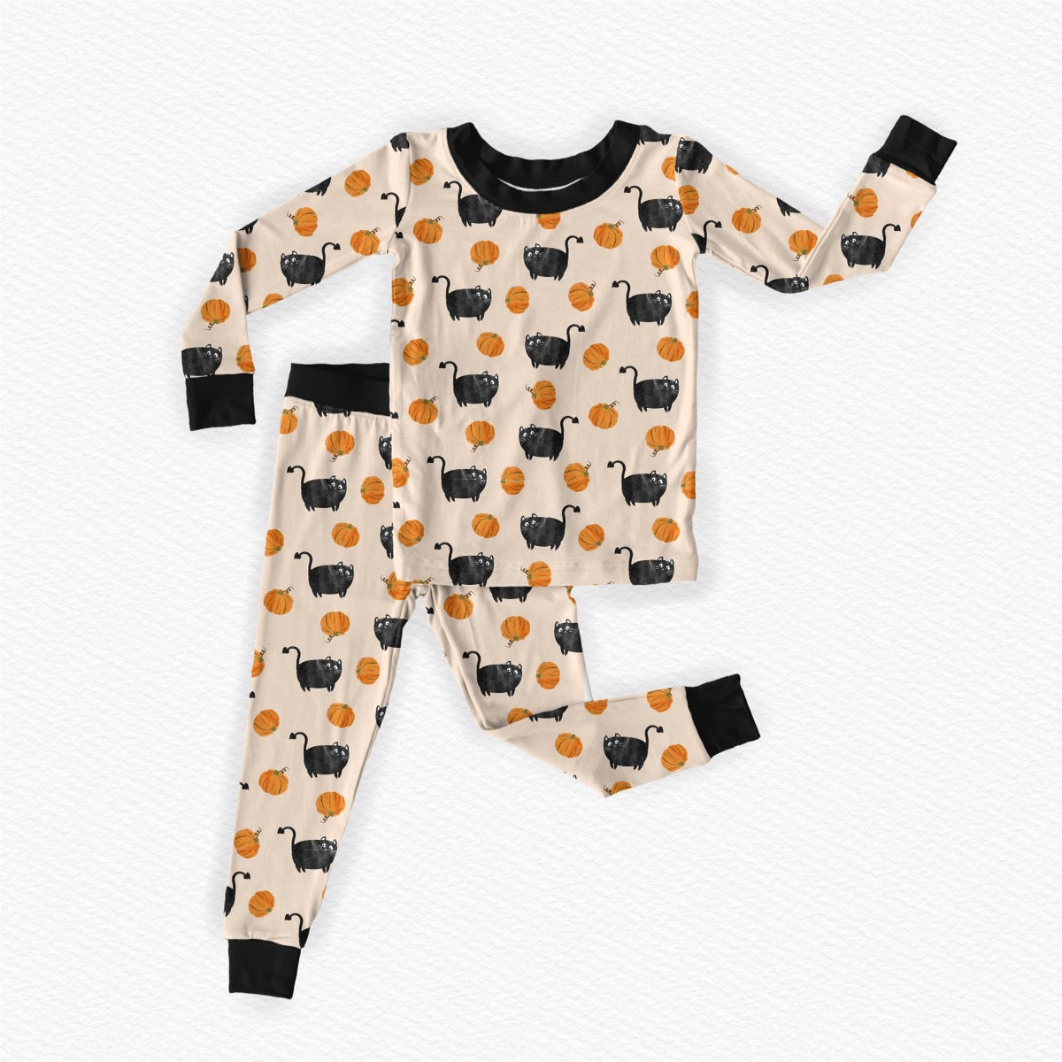 Happy Cat-O-ween two pieces pajamas sets bamboo viscose